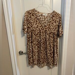 Cheetah print baby doll dress